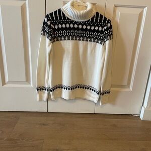 Pajar Black and White Knit Turtleneck Sweater